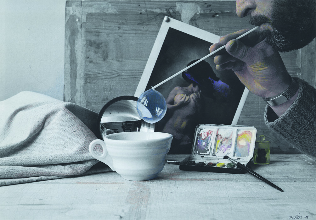 Fejér Ernő (1945) Pótcselekvés csendélet No 15., 1986